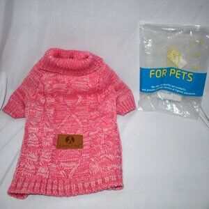 Kooltail Knit Turtleneck Dog Sweater in Pink Size: MED NEW